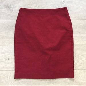 JCrew No. 2 Pencil Skirt in Burgubdy